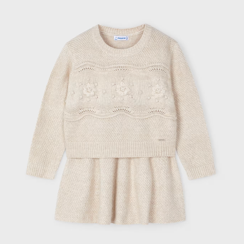infant cream sweater dress Baby Sweater Dress In Cream Heather In Beige | Baby | Size: 9-12M | Girl