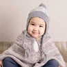 Marled Grey Earflap Beanie Hat: M (6-24 months)
