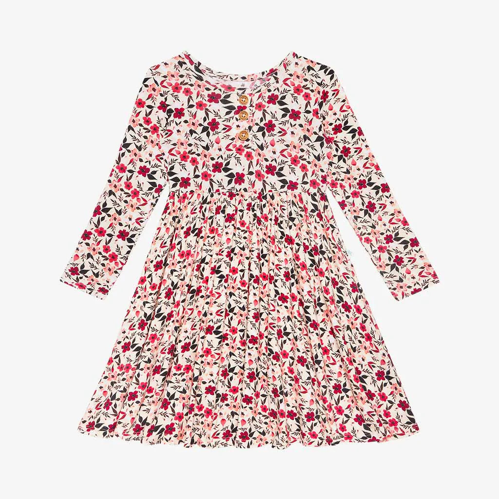 Posh Peanut Janie Long Sleeve Henley Twirl Dress