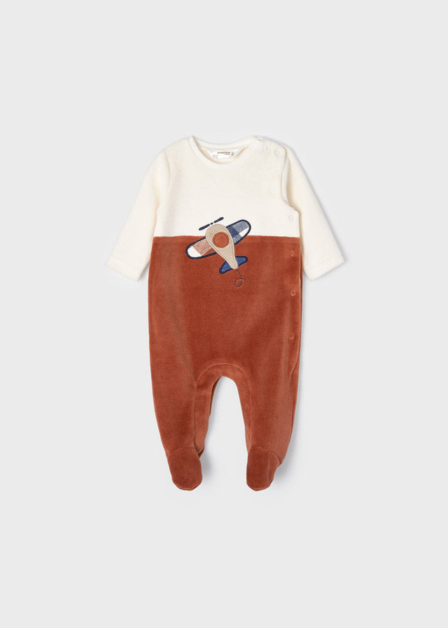 Footed velour one-piece newborn baby | Mayoral ®