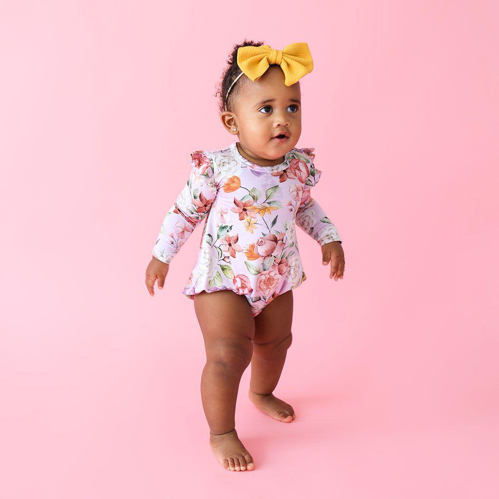 Pari Long Sleeve Ruffled Bubble Romper – Little Barn Baby