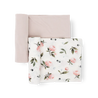 Stretch Knit Swaddle Blanket 2 Pack - Watercolor Rose