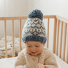 Fairisle Slate Beanie Hat: Medium (6-24 months)