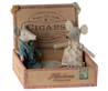 Mum & Dad Mice in Cigar Box