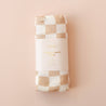 Caramel Check Organic Muslin Wrap Swaddle