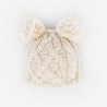 Newborn Baby Aran Natural Double Pom Pom Beanie
