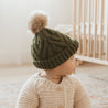 Mossy Pop Pom Pom Beanie Hat: M (6-24 months)