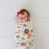 Extra Soft Stretchy Knit Swaddle Blanket: Wild Safari