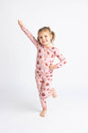Football Game Day Girls Two-Piece Bamboo Long Sleeve Kids Pajama Pants Set