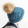 Slate Blue Pop Pom Pom Beanie Hat Baby & Kids