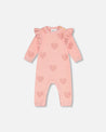 Knitted Jumpsuit With Jacquard Powder Pink Little Heart Of Wool