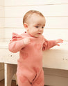 Knitted Jumpsuit With Jacquard Powder Pink Little Heart Of Wool