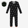 Dancing Skelly Footie Ruffled Zippered One Piece