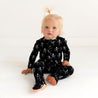 Dancing Skelly Footie Ruffled Zippered One Piece