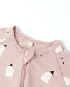 BAMBOO ZIP FOOTIE || PINK GHOSTS