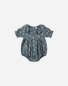 COLLARED ROMPER || BLUE FLORAL