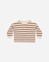 RELAXED LONG SLEEVE TEE || BRICK STRIPE