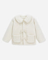 SHEARLING COLLARED COAT || NATURAL
