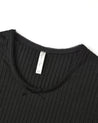 RIBBED LONG SLEEVE || BLACK