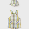 Sage Striped Overalls with Bucket Hat
