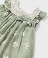 Sage Embroidered Floral Dress & Bloomer