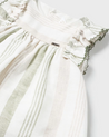 Sage Striped Linen Dress & Bloomer Set