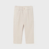 Cream Striped Linen Chino Pants