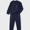 Padded Navy Blue Zip Tracksuit Set