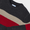 Dark Striped Ribbed Sweater