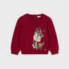 Red Reindeer Ruffle Knit Sweater