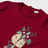 Red Reindeer Ruffle Knit Sweater