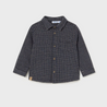 Navy Blue Jacquard Flannel Shirt