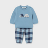 Blue Checker Cars Pullover Set