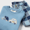 Blue Checker Cars Pullover Set