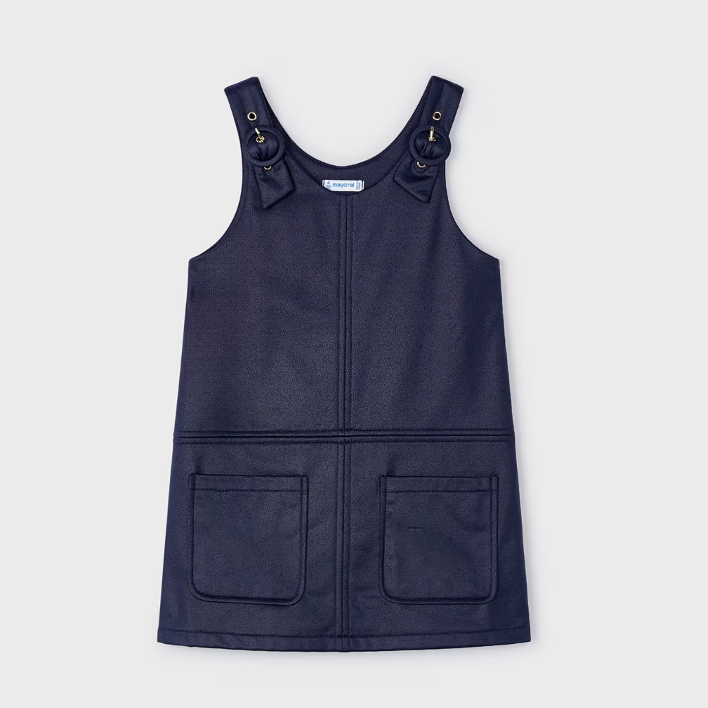 navy blue pinafore dress Navy Blue Pinafore Denim Modest Dress 19053L