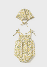Sunny Floral Bubble Romper w/ Hat