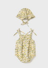 Sunny Floral Bubble Romper w/ Hat