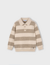 Striped Knit Polo Shirt