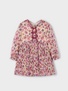 Pleated printed dress