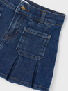Pleated Denim Skirt