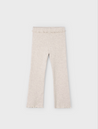 Cream Ribbed Flare Leggings