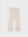 Cream Ribbed Flare Leggings