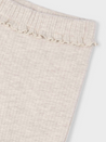 Cream Ribbed Flare Leggings