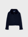 Navy Fur Collar Cardigan