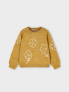 Mustard Floral Knit Sweater