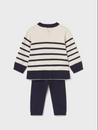Stripe Long Knit Trouser Set