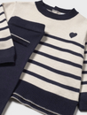 Stripe Long Knit Trouser Set