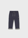 Dark Navy Pants with Cuffed Plaid