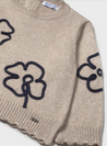 Line Floral Knit Sweater