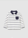 White Blue Striped Polo
